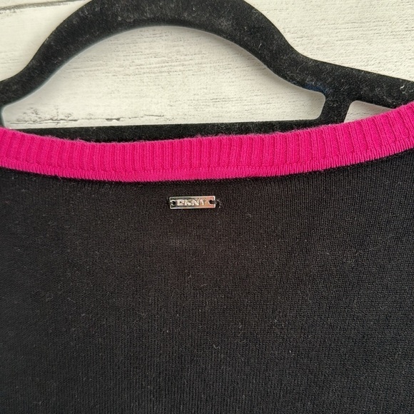 DKNY Pull Over Sweater with Sheer Sleeves | SIZE L - Picture 7 of 7
